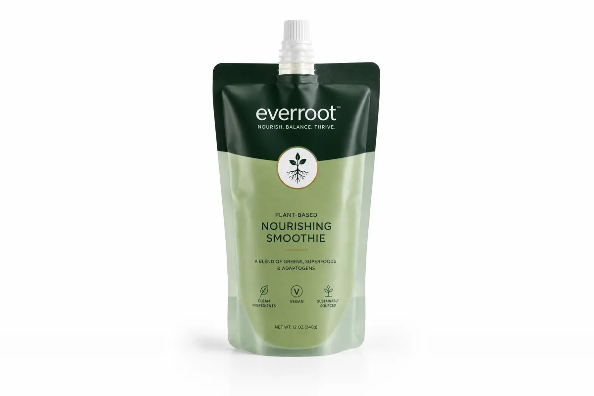 Stand-up spout pouch for liquid smoothie packaging and easy pouring Stand-up spout pouch for liquid smoothie packaging and easy pouring