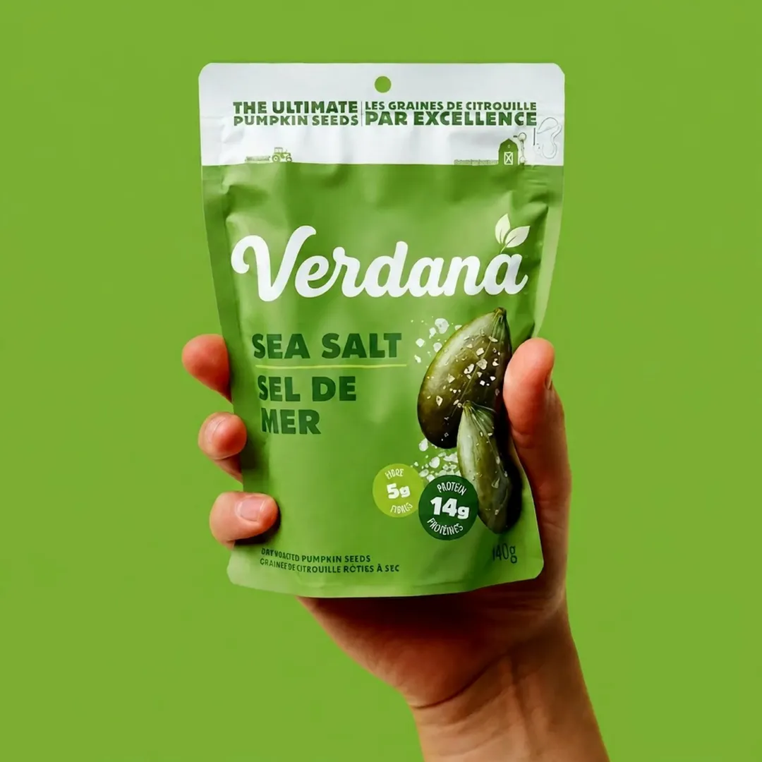 Below 'If you need' Green custom printed sea salt stand-up pouch